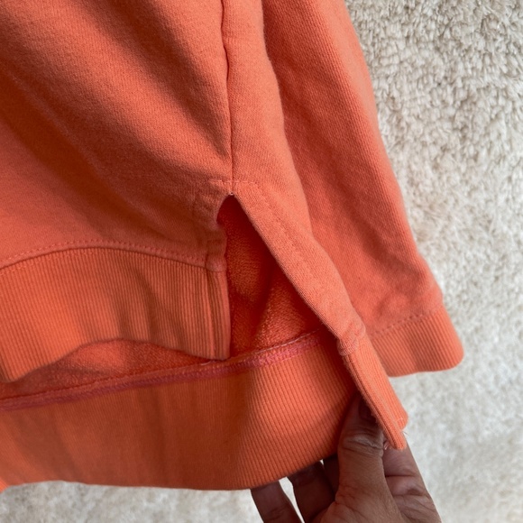 Oak + Fort Sweathshirt Womens One Size Fits All Orange Tops with Side Slit - Picture 3 of 7